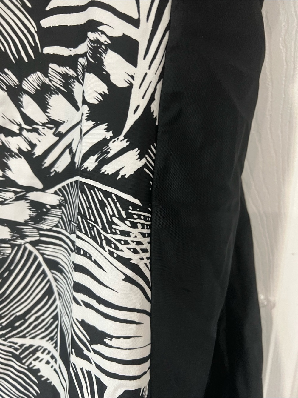One-Shoulder Black & White Ruffle Swim Dress - Picture 4 of 5